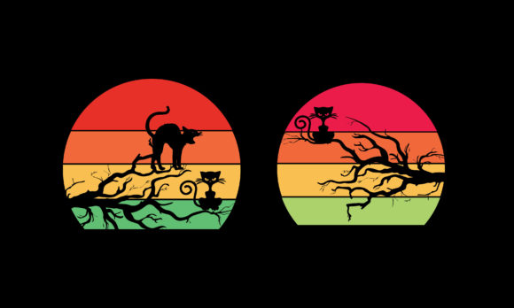 Sunset Cat Logo Design Review for Embroidery Projects